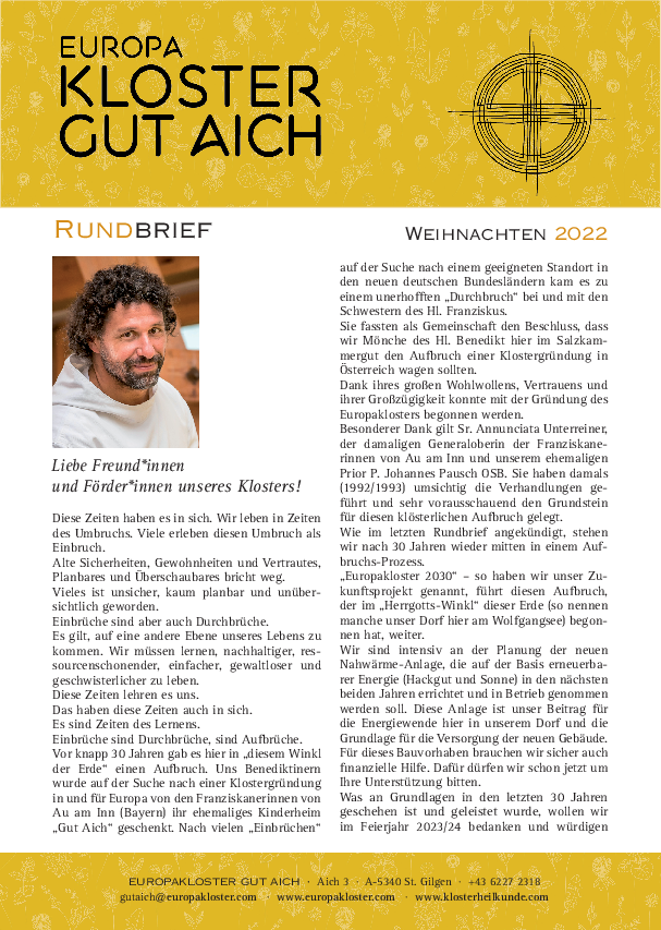 Rundbrief Weihnachten 2022